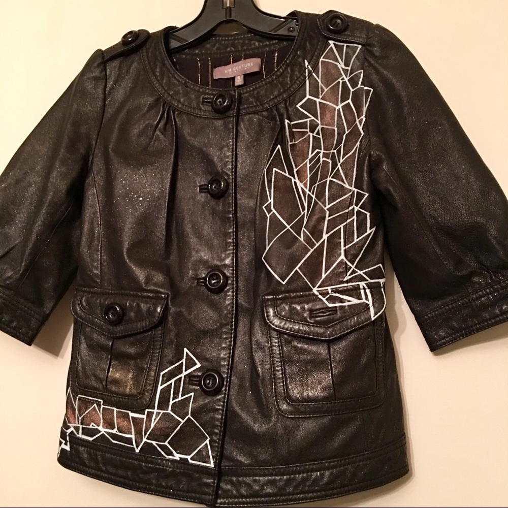 RARE HAND-PAINTED CUSTOM LEATHER MM COUTURE JACKET
